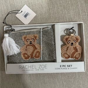 Rachel Zoe Silver Coin Purse & Charm Set new